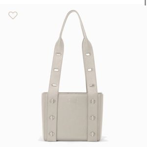 Dagne Dover Tokyo Turnlock Tote Crossbody in "Bone"
